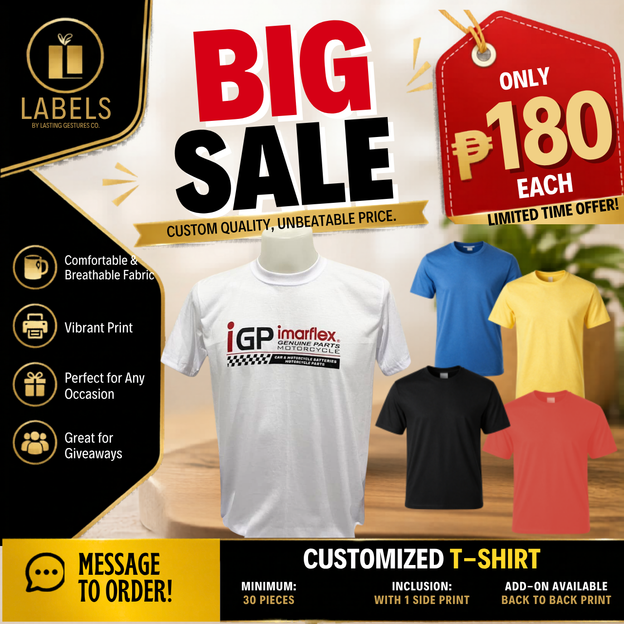 T-Shirt With Print Promo (Max of A4 Size)