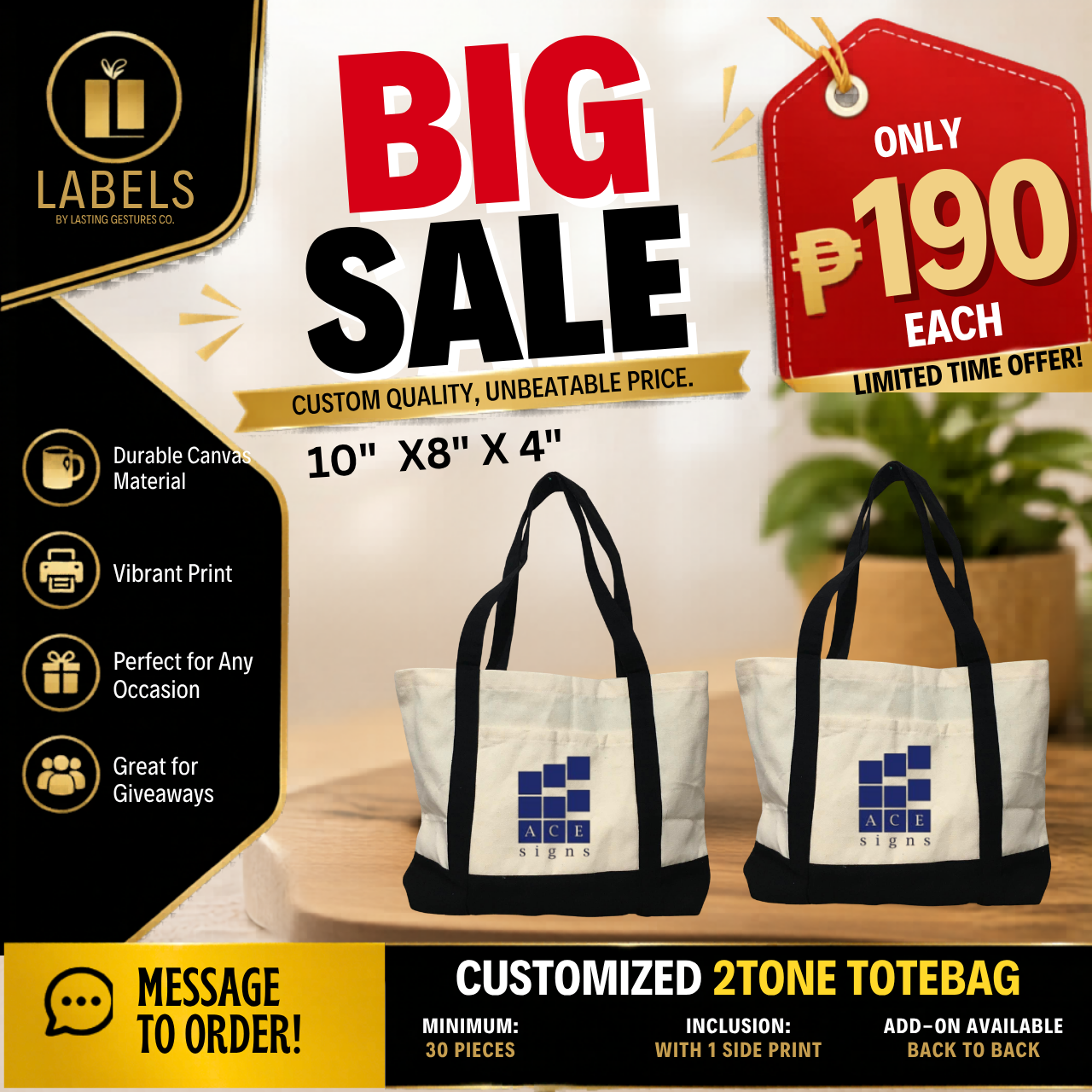 2-Tone Tote bag Promo