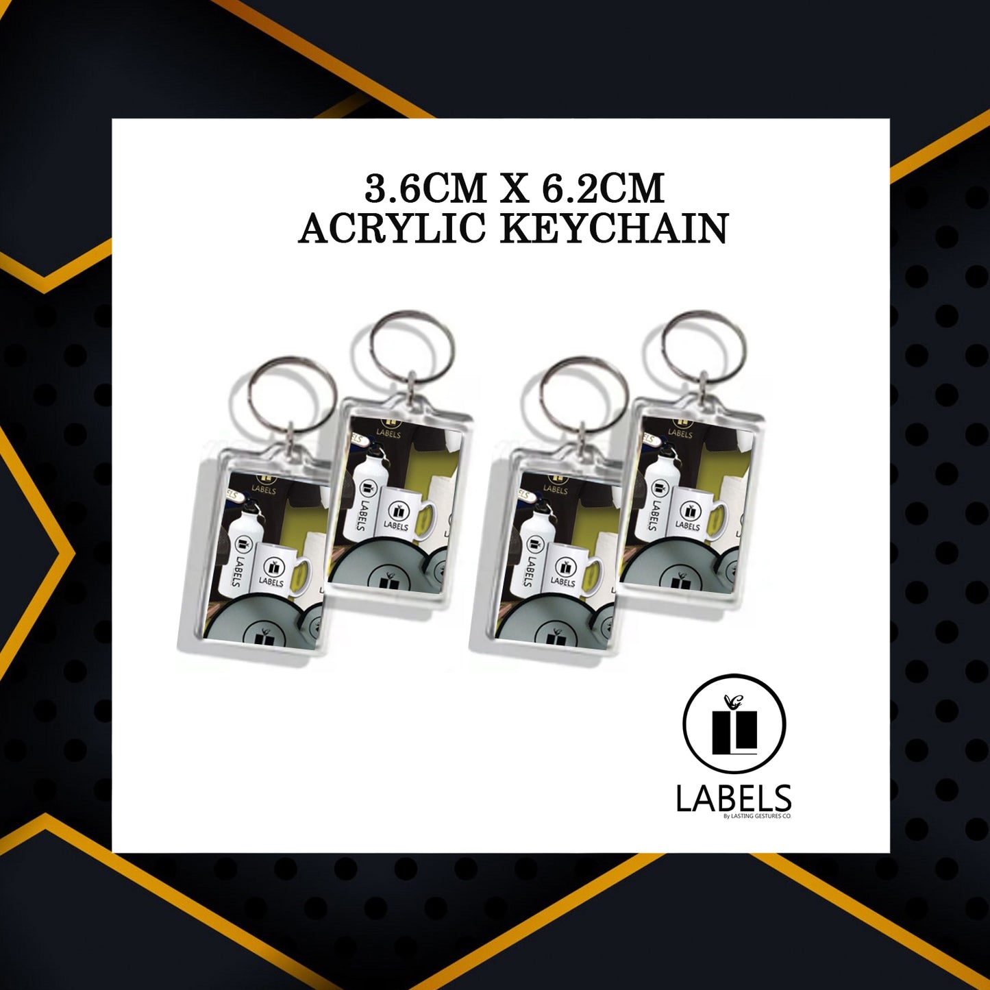 Rectangle Acrylic Keychain - MOQ 30