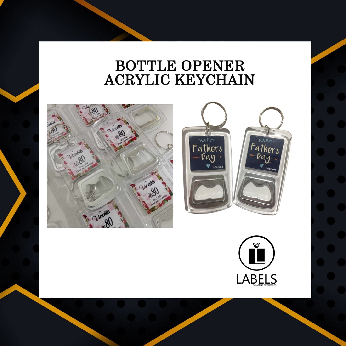 Bottle Opener Acrylic Keychain - MOQ 30