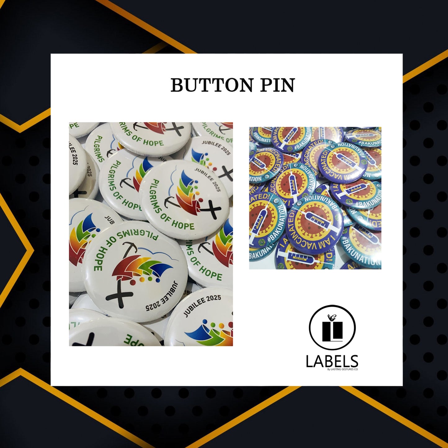 2.25" Button Pin - MOQ 30