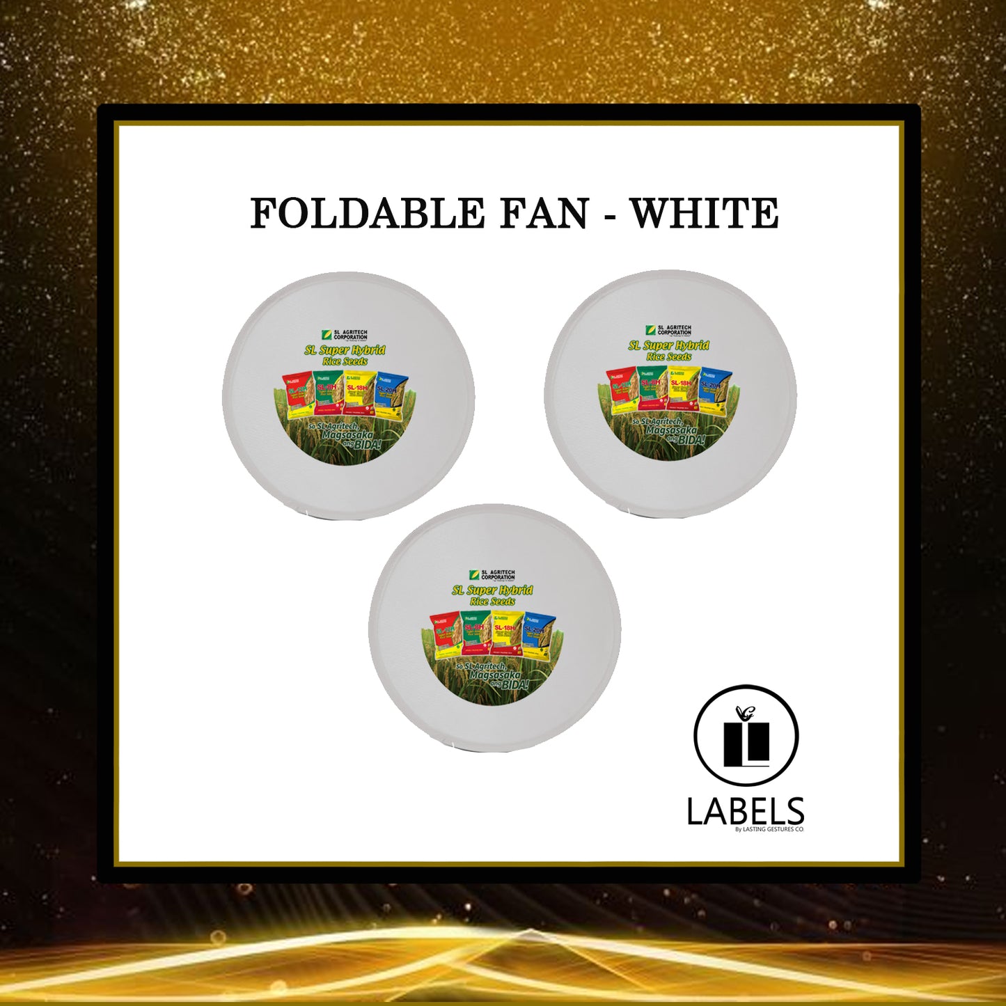 Foldable Fan - White - MOQ 30