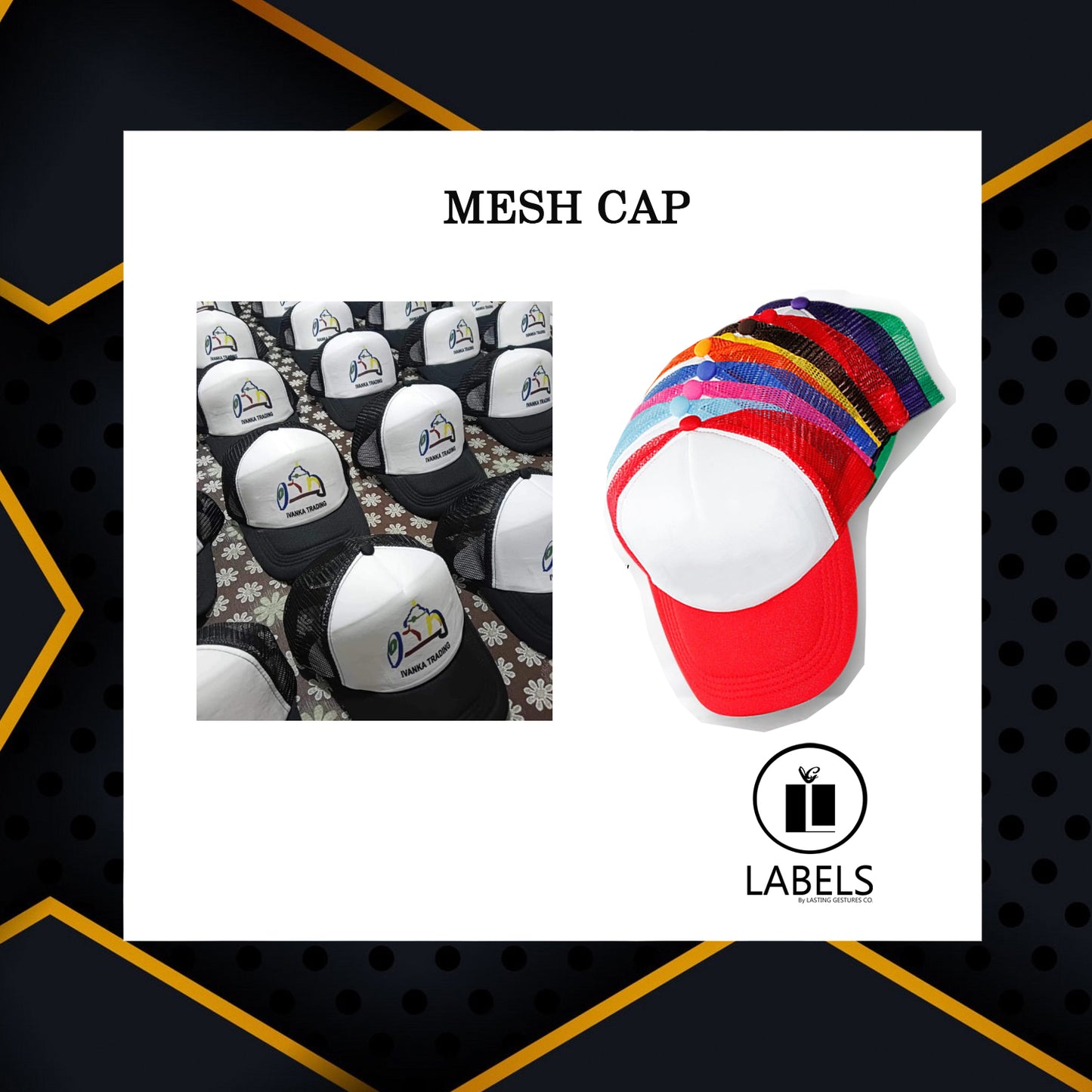 Net Cap White Front - MOQ 30
