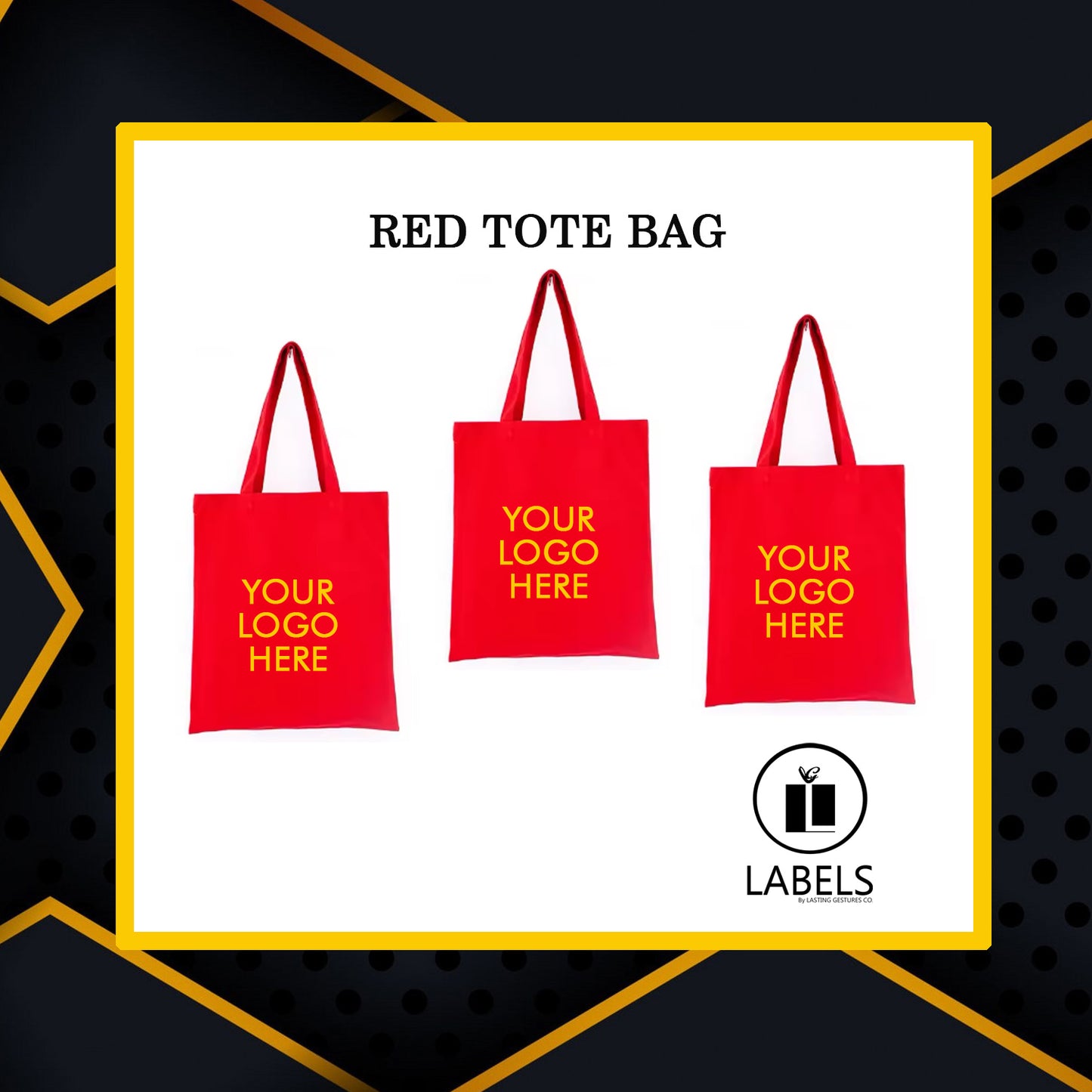 Red Tote Bag With Max of A4 Size Print - MOQ 50