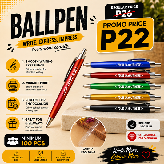 Ballpen Promo (Print Size: 0.5 cm height x proportion)