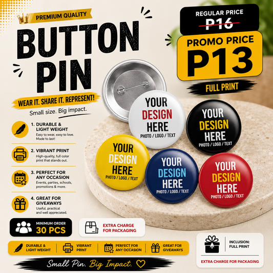 Button Pin Promo
