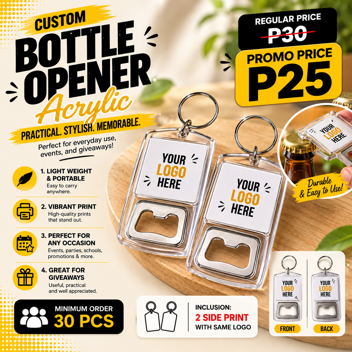 Acrylic Bottle Opener Promo