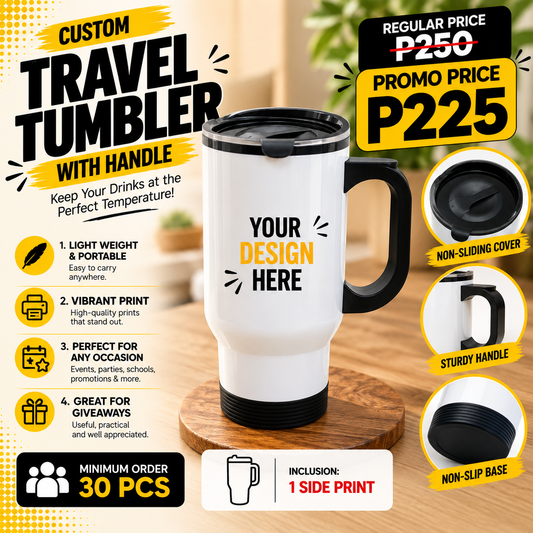 Custom Travel Tumbler With Handle Promo
