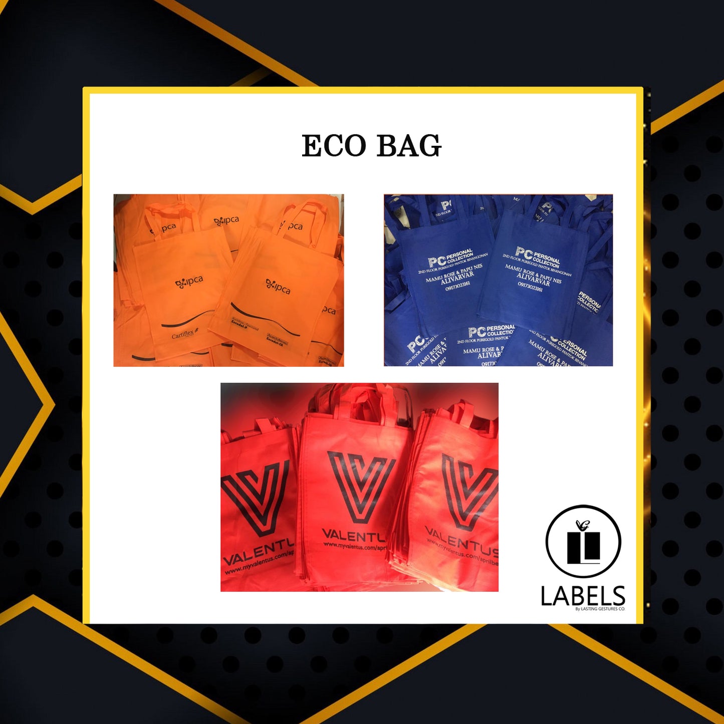 Eco bag - MOQ 100 (1 Color Silk Screen Print)