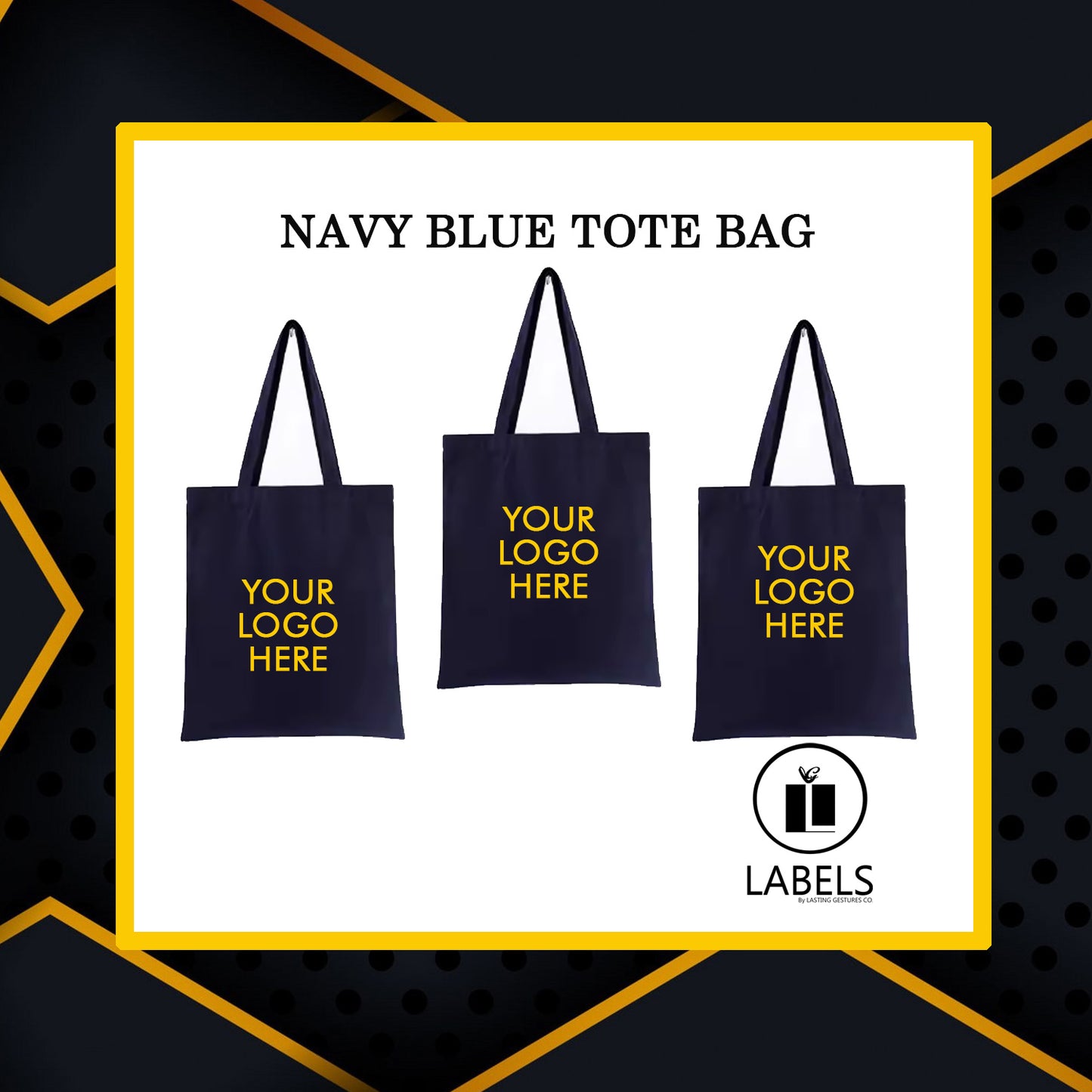 Navy Blue Tote Bag With Max of A4 Size Print - MOQ 50