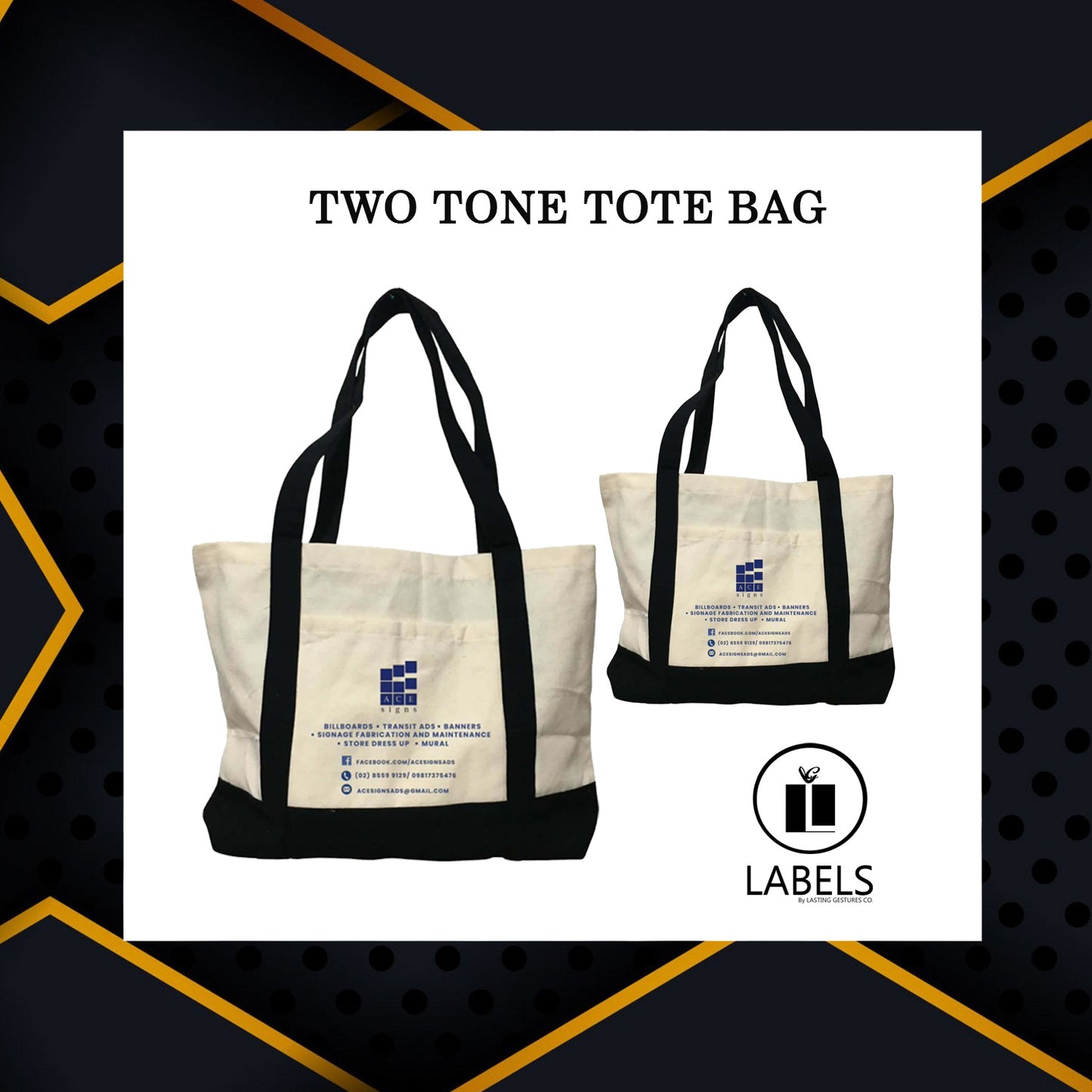 Two Tone Tote Bag Expandable - MOQ 100
