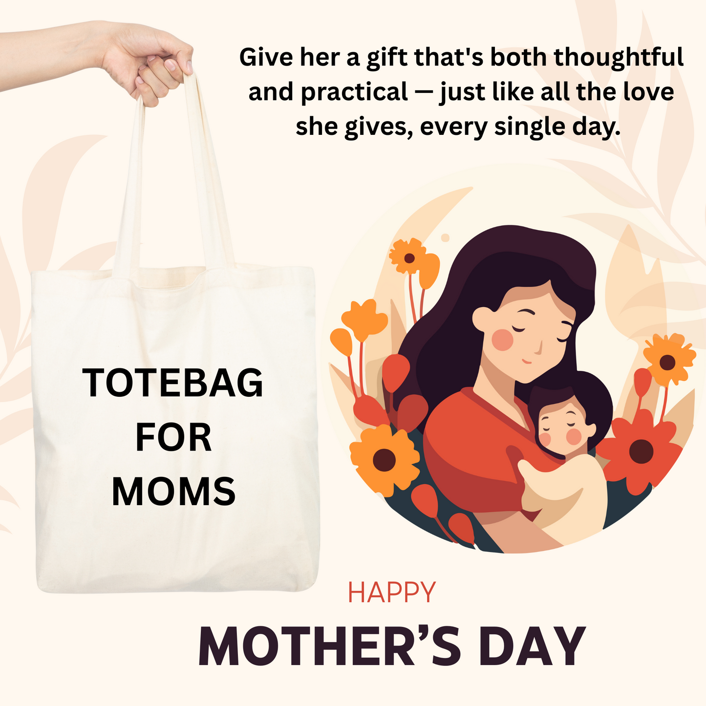 Totebag for Mother's Day 12" x 14"